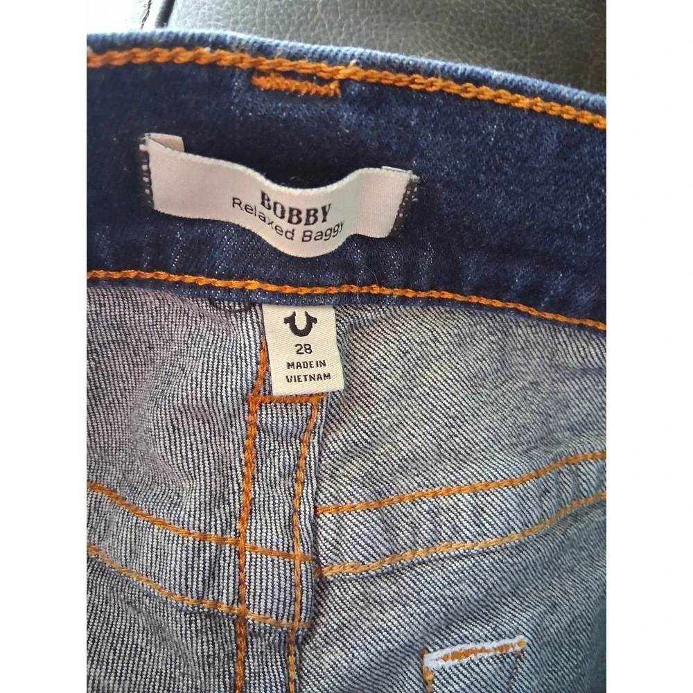 True‎ Religion Bobby Relaxed Baggy Jeans Size 28 X 30 Dark Wash Indie Sleaze